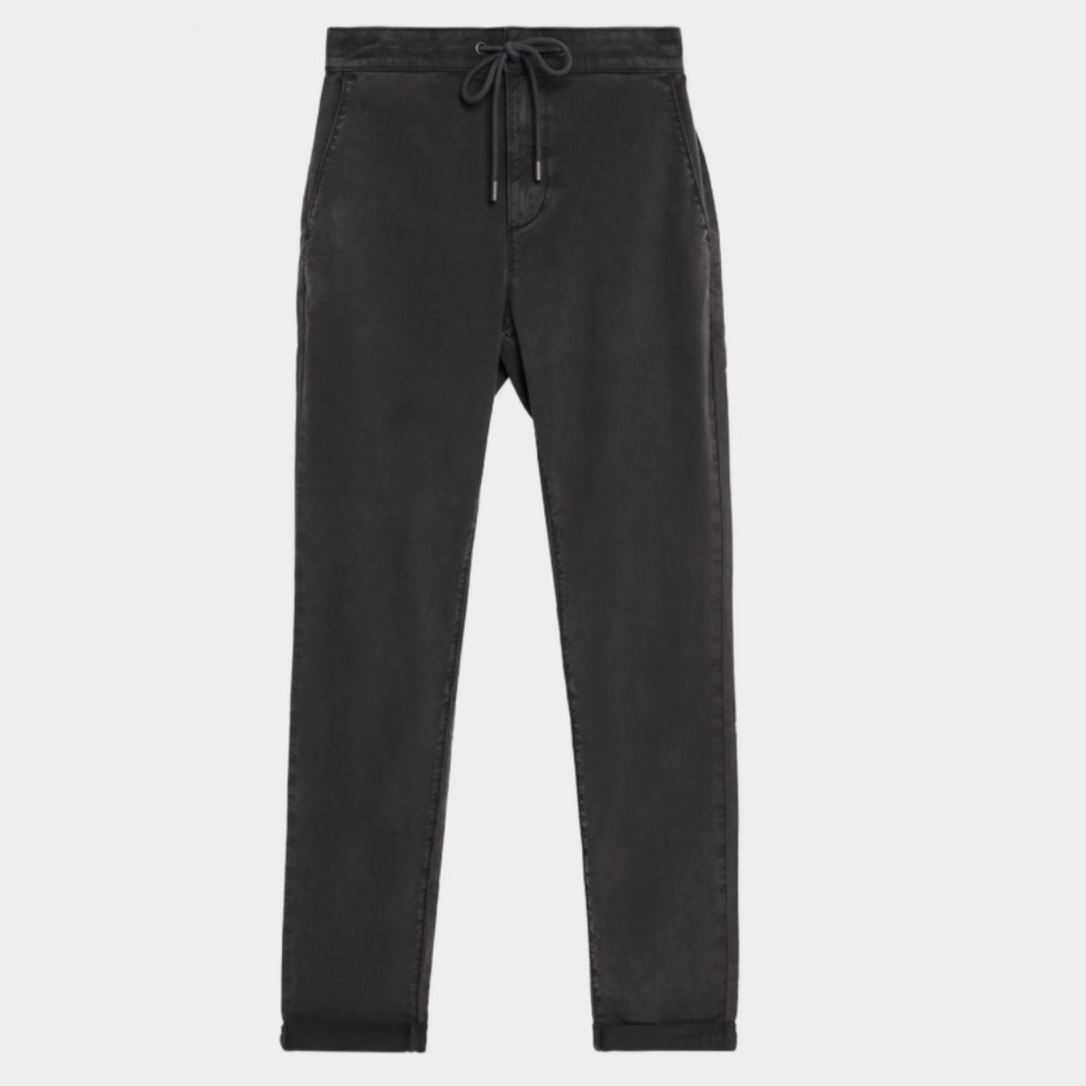 Paige Fraser Stretch Black Twill Cuffed Pants in W32